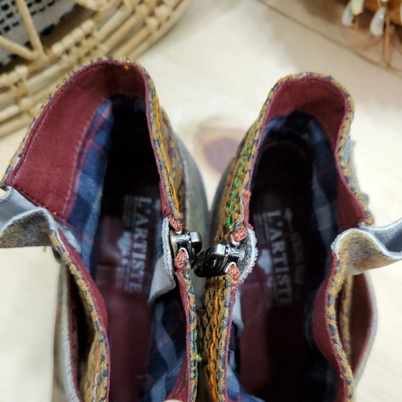 L'Artiste Spring Step Shazzam Leather Hand Painted Ankle Booties Artsy Boho NWOB - Picture 11 of 16